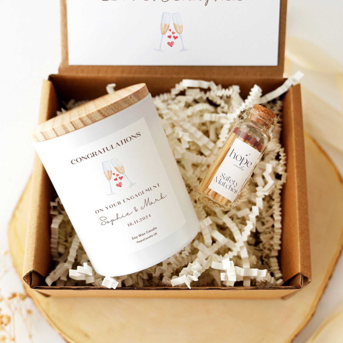 Unique Engagement Candle Gift Box for Best Friend