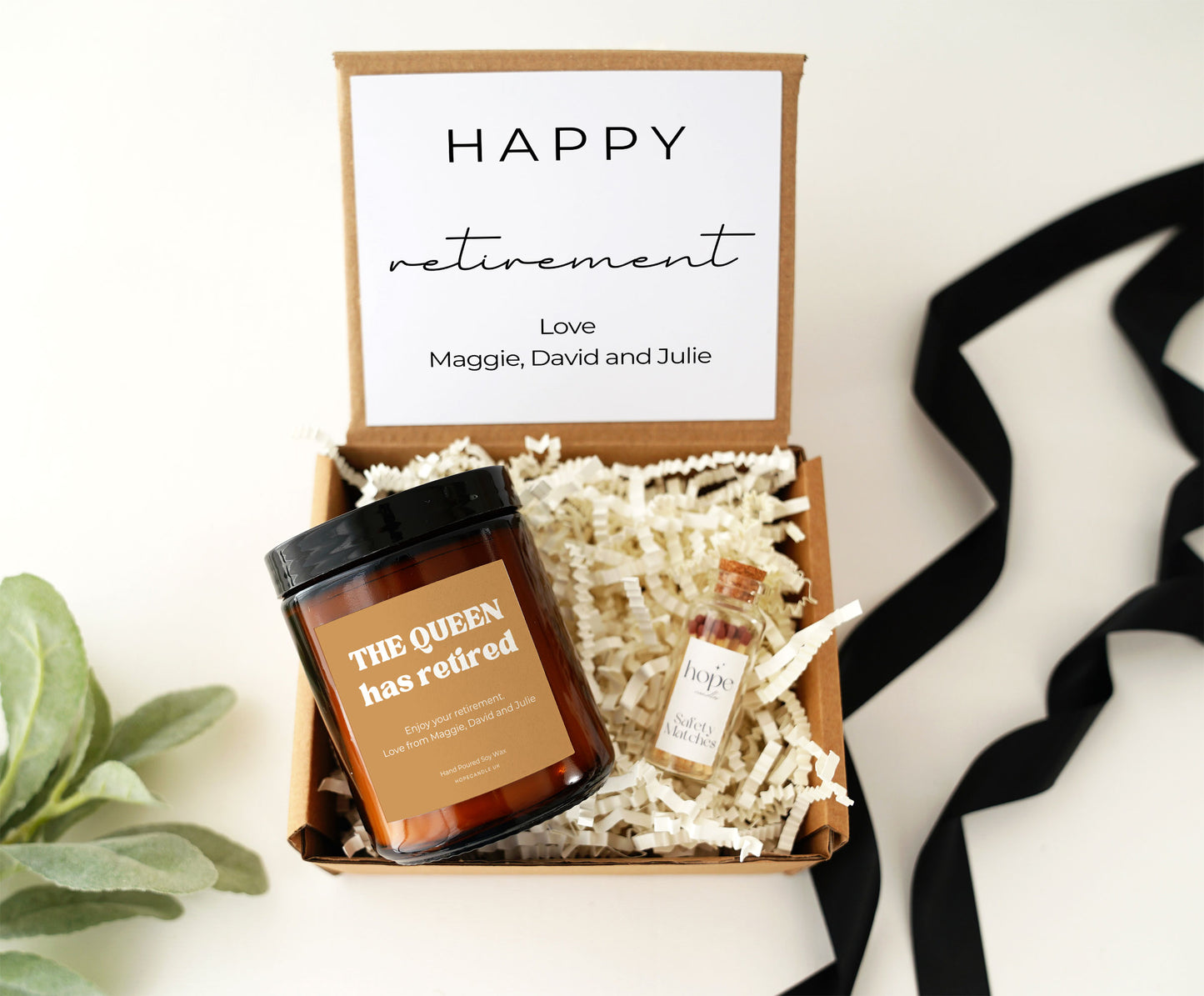 Personalised Happy Retirement Candle Gift Set for Colleague