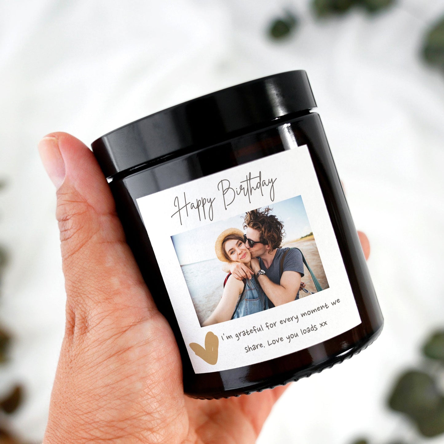 Photo Candle Gift for Birthday, Custom Text Photo Candle for Best Friend, Girlfriend