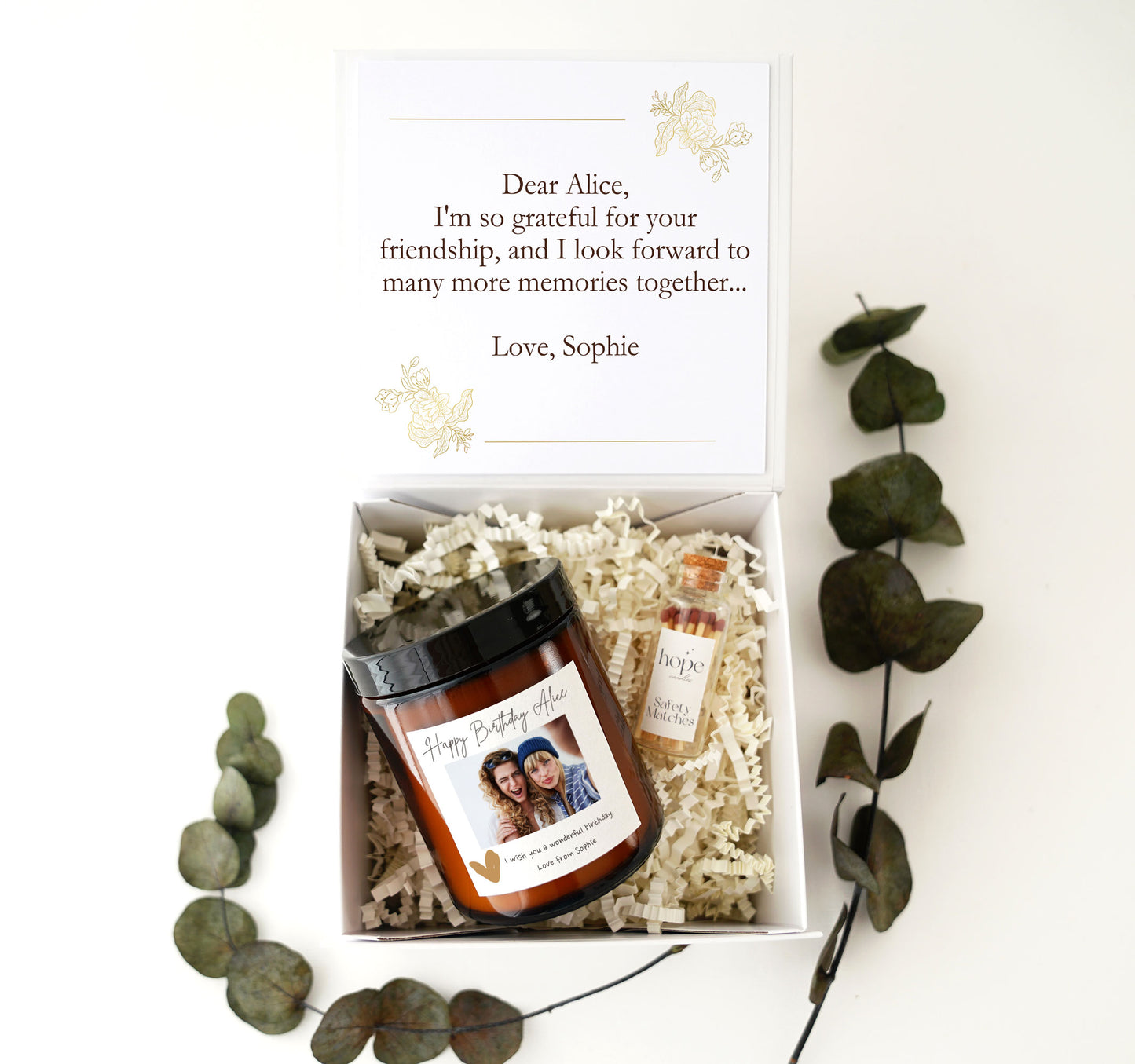Photo Candle Gift for Birthday, Custom Text Photo Candle for Best Friend, Girlfriend
