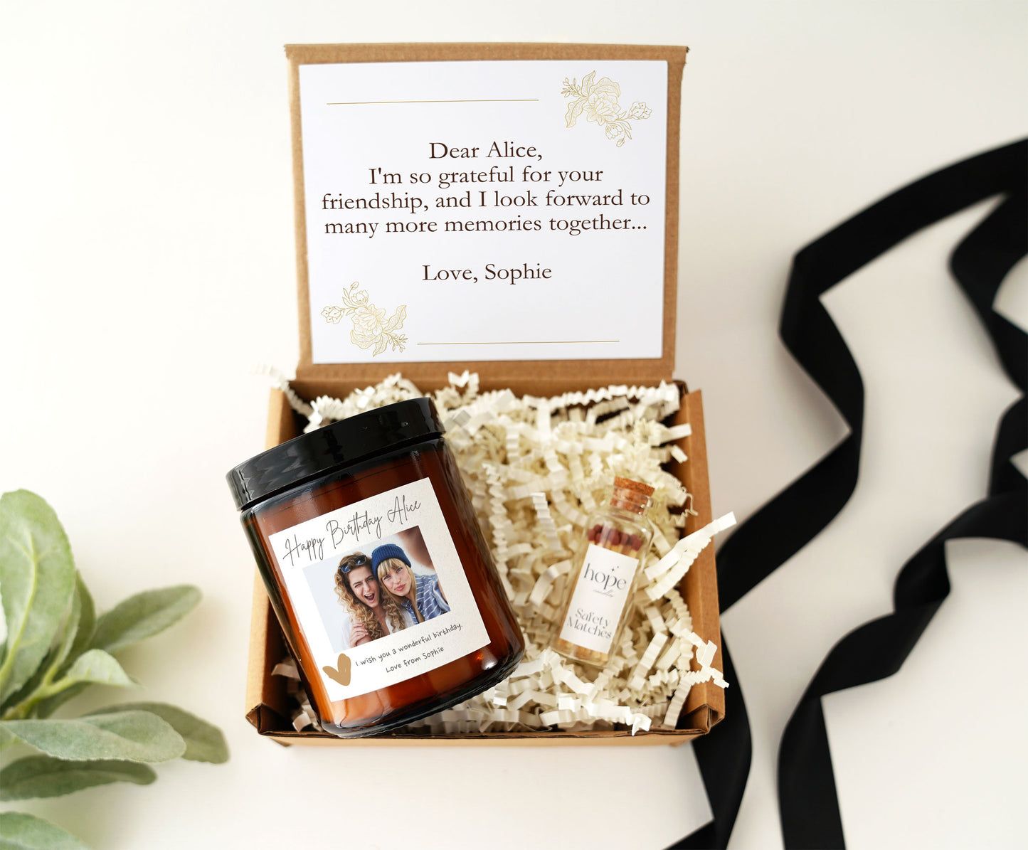 Photo Candle Gift for Birthday, Custom Text Photo Candle for Best Friend, Girlfriend