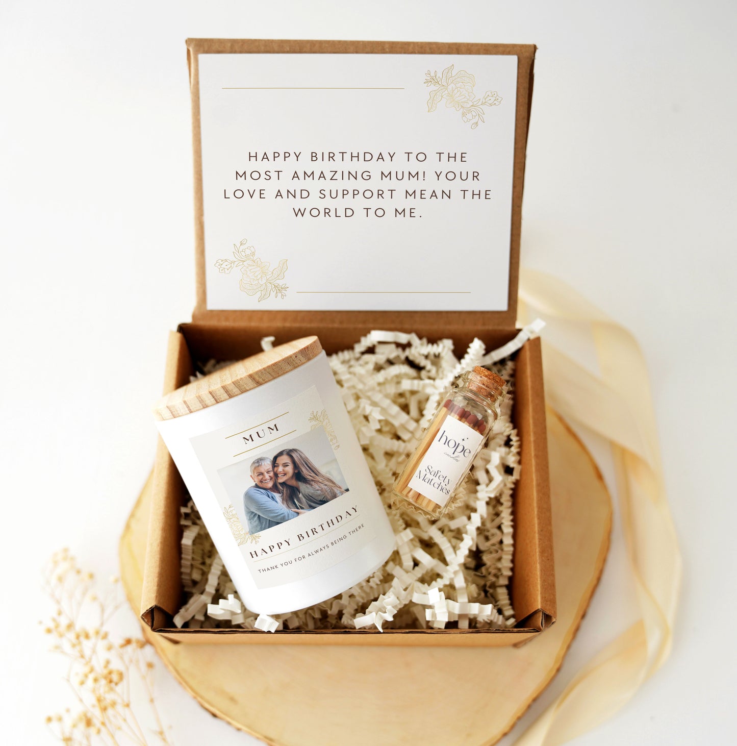 Scented Personalised Photo Candle Birthday Gift for Nanny, Mum, Dad