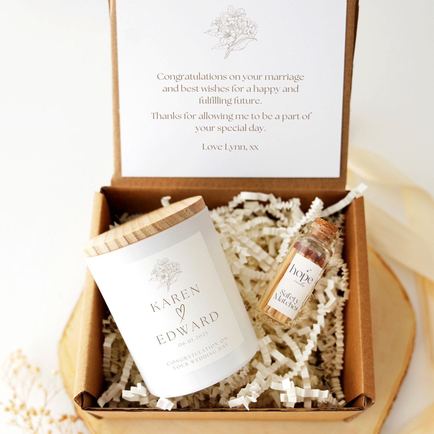 Mr and Mrs Gift Candle Congratulation Gift On Your Wedding Day