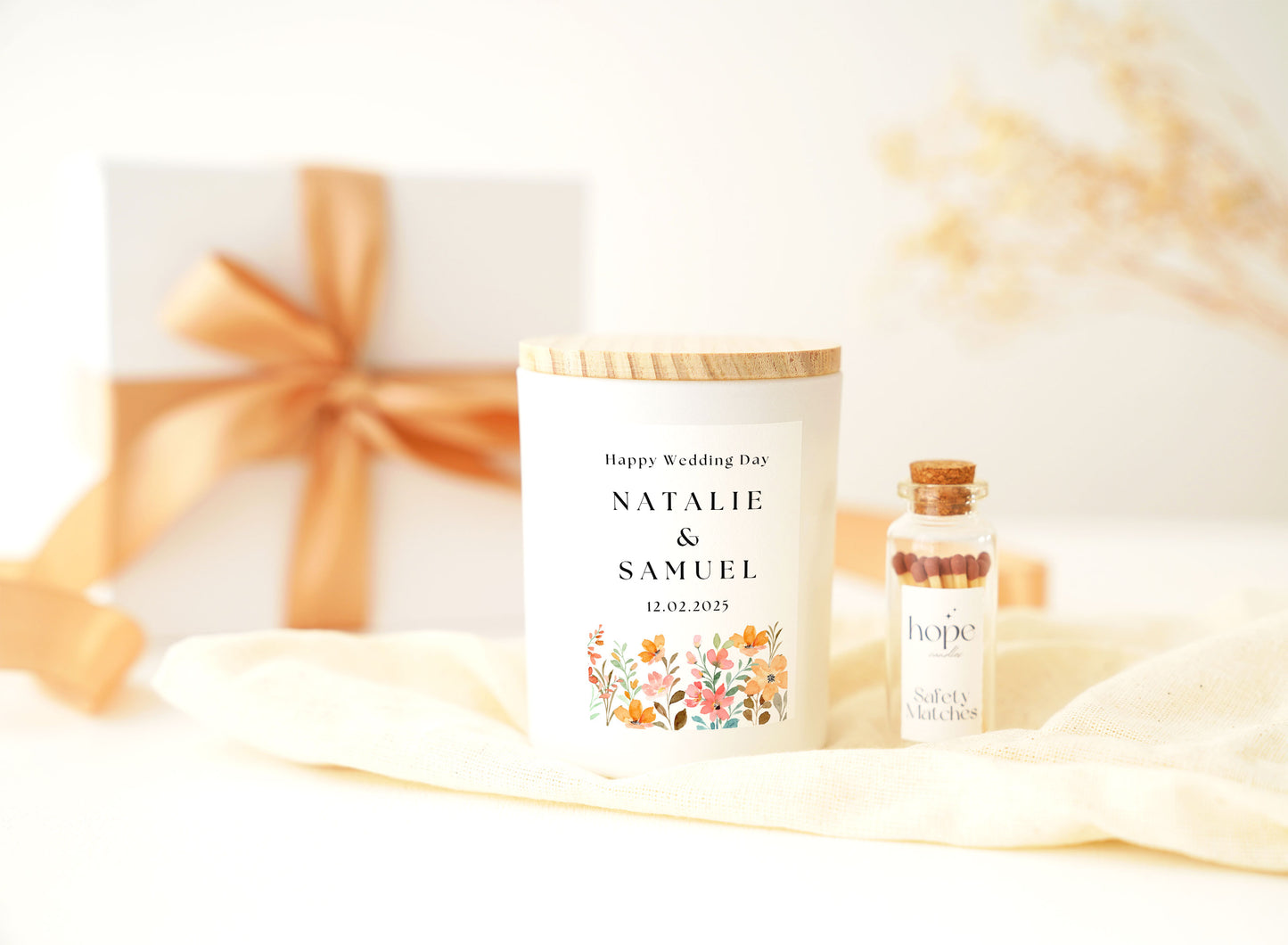 Wedding Candle Gift for Couples on Wedding Day, Bride and Groom Gift