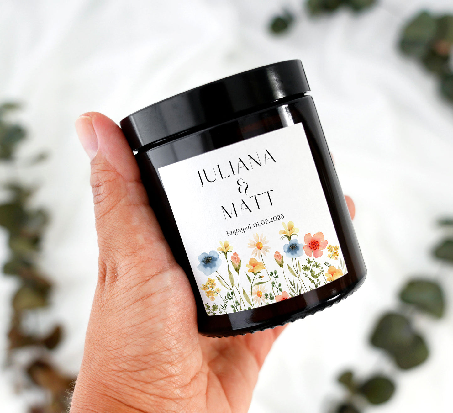 Elegant Engagement Scented Candle Gift Set for Couples