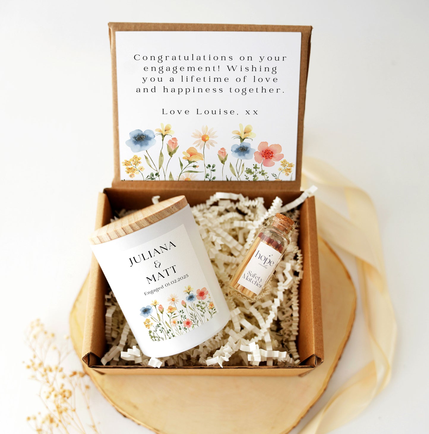 Personalised You Are Engaged Gift for Friends, Scented Candle Gift Box