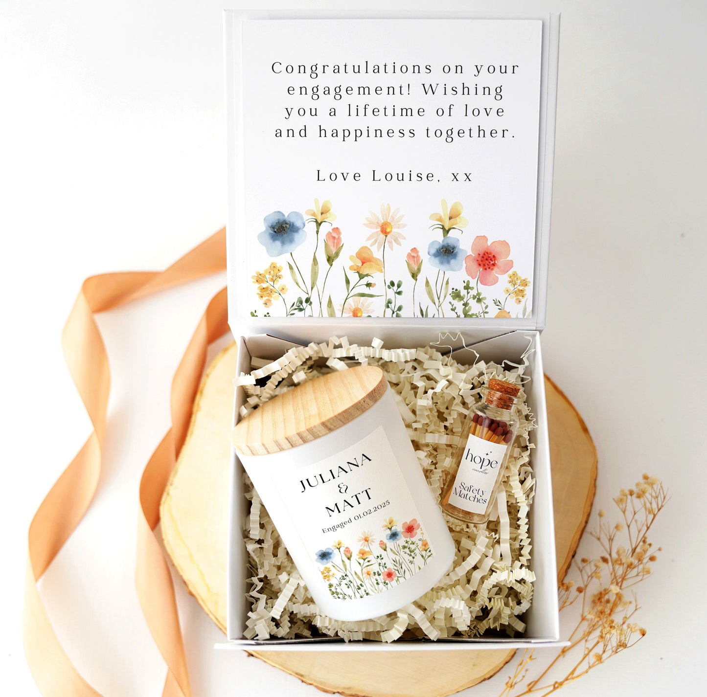 Personalised You Are Engaged Gift for Friends, Scented Candle Gift Box