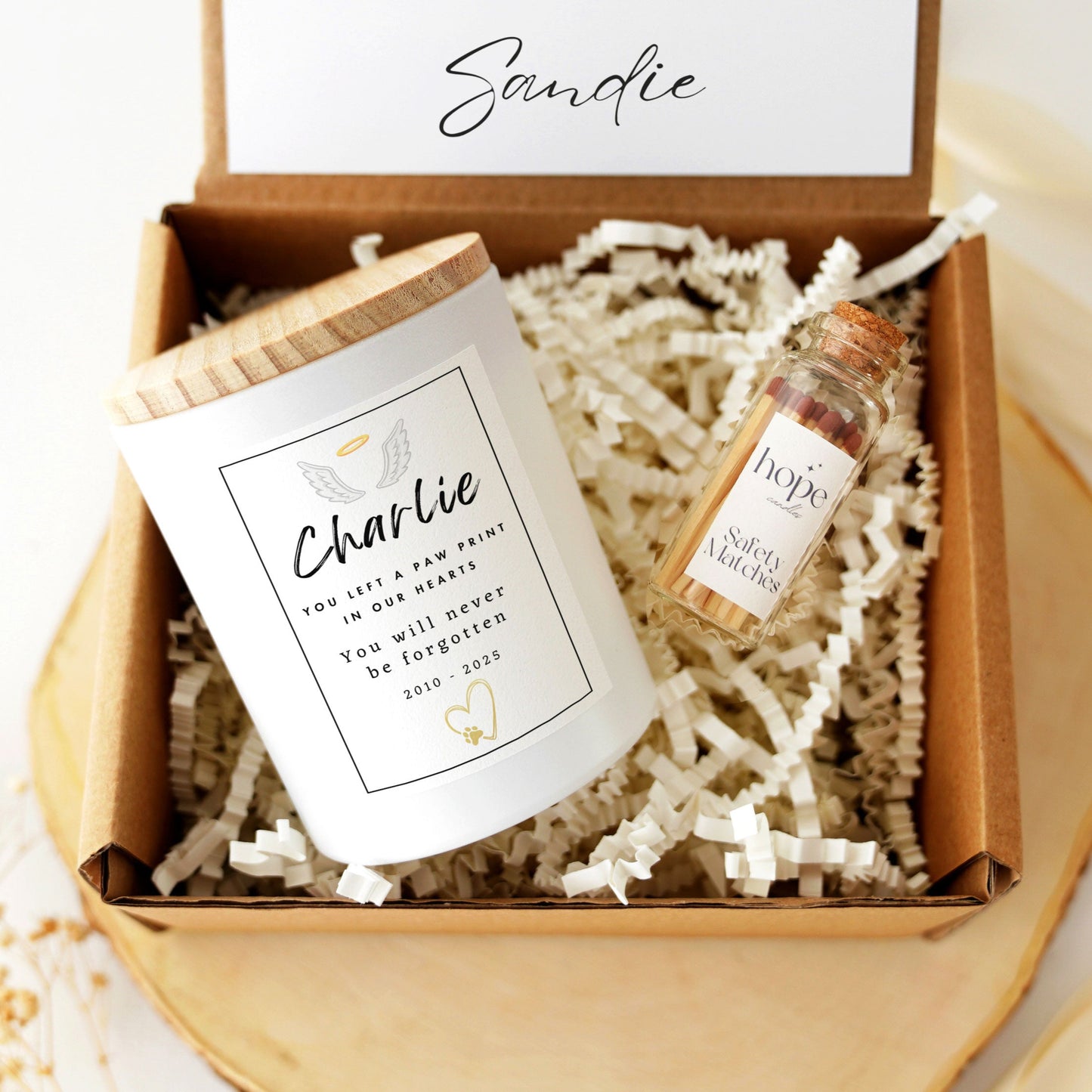 Personalised Pet Memorial Candle - Soy Scented Candle - Pet Loss Gift