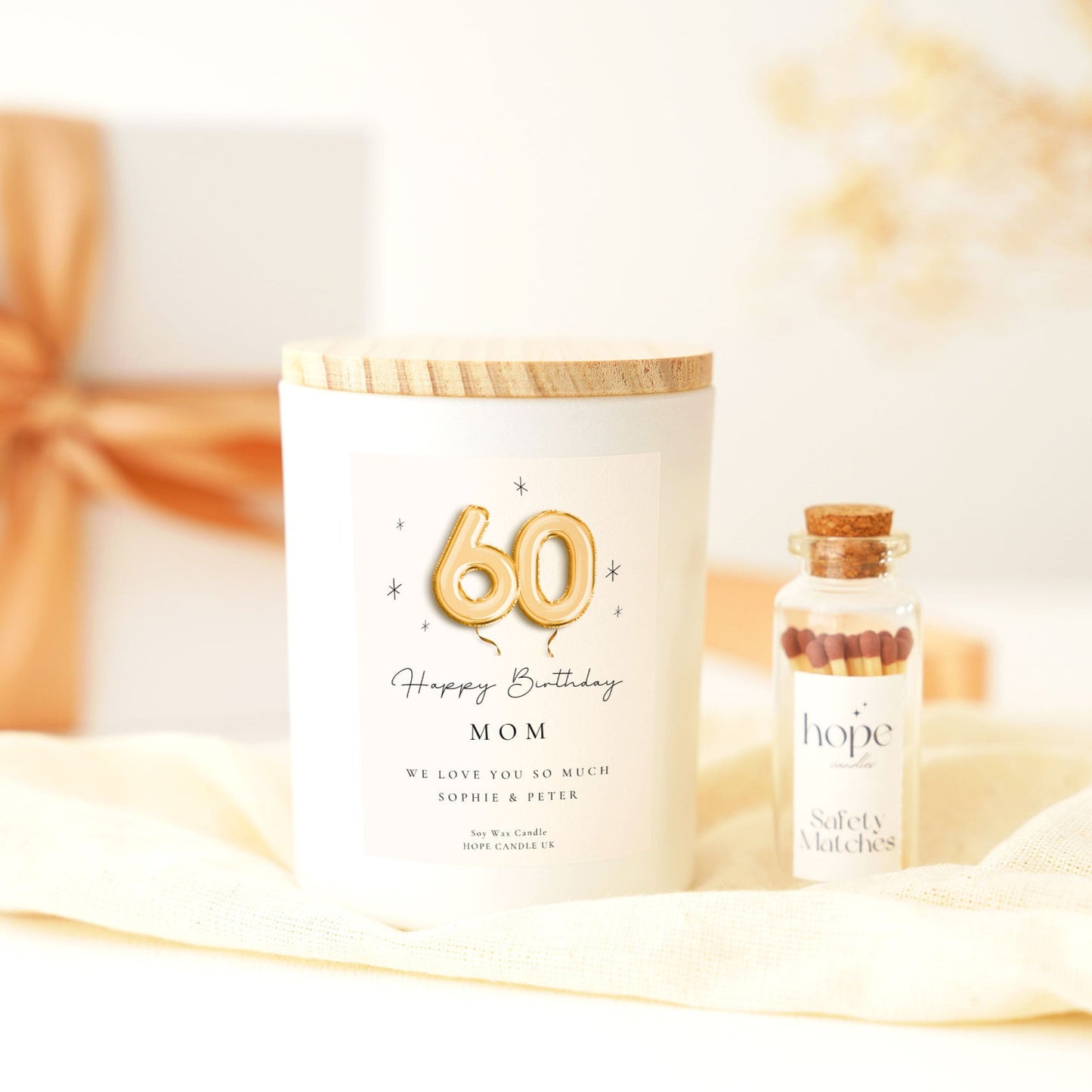 ANY AGE 50th Birthday Gift for Her, 40th 60th 70th 80th Birthday Candle Gift Set for Friend