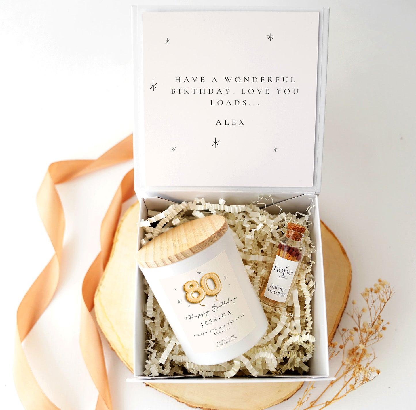 ANY AGE 50th Birthday Gift for Her, 40th 60th 70th 80th Birthday Candle Gift Set for Friend