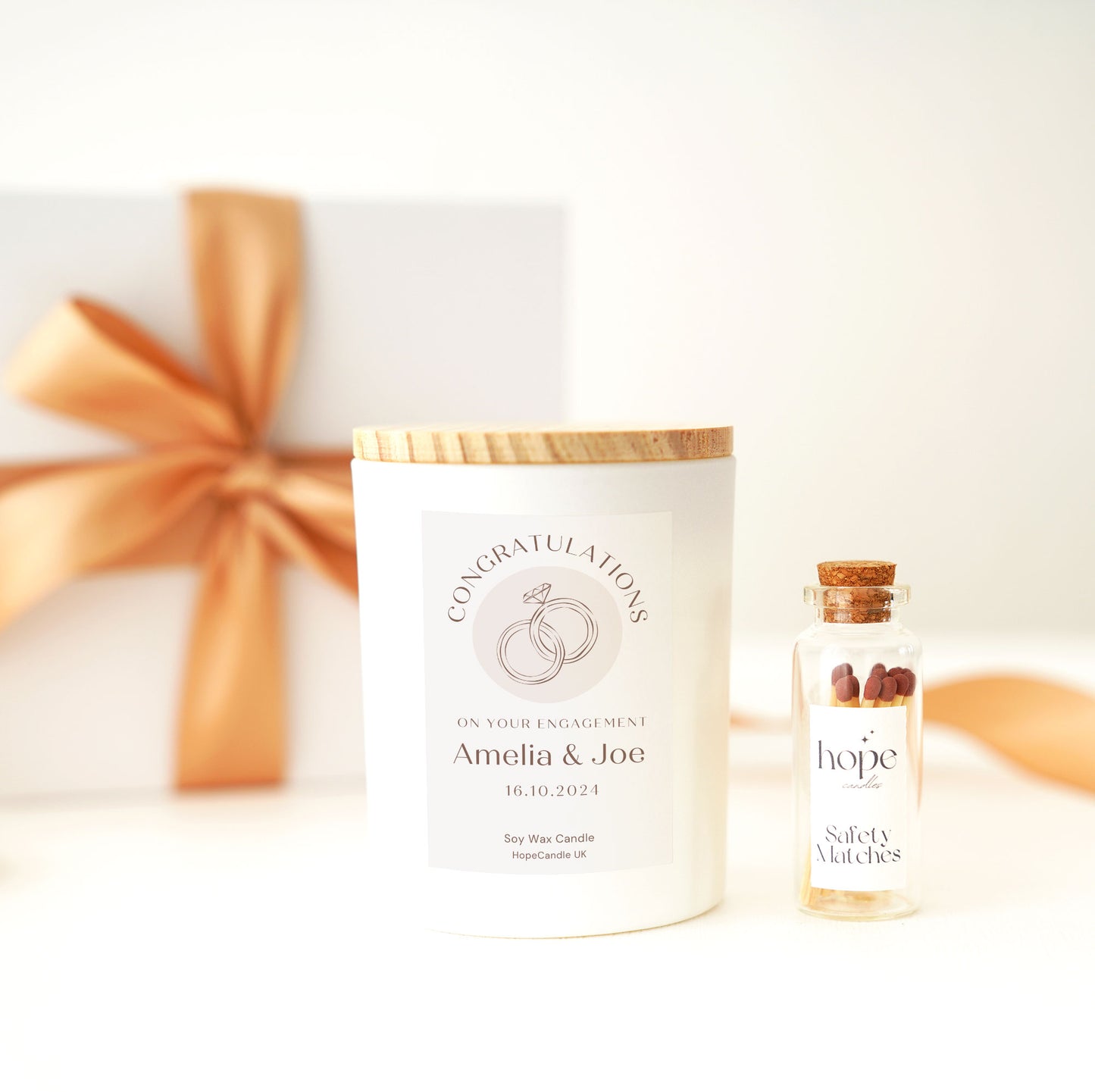 Personalised Engagement Candle for Couples