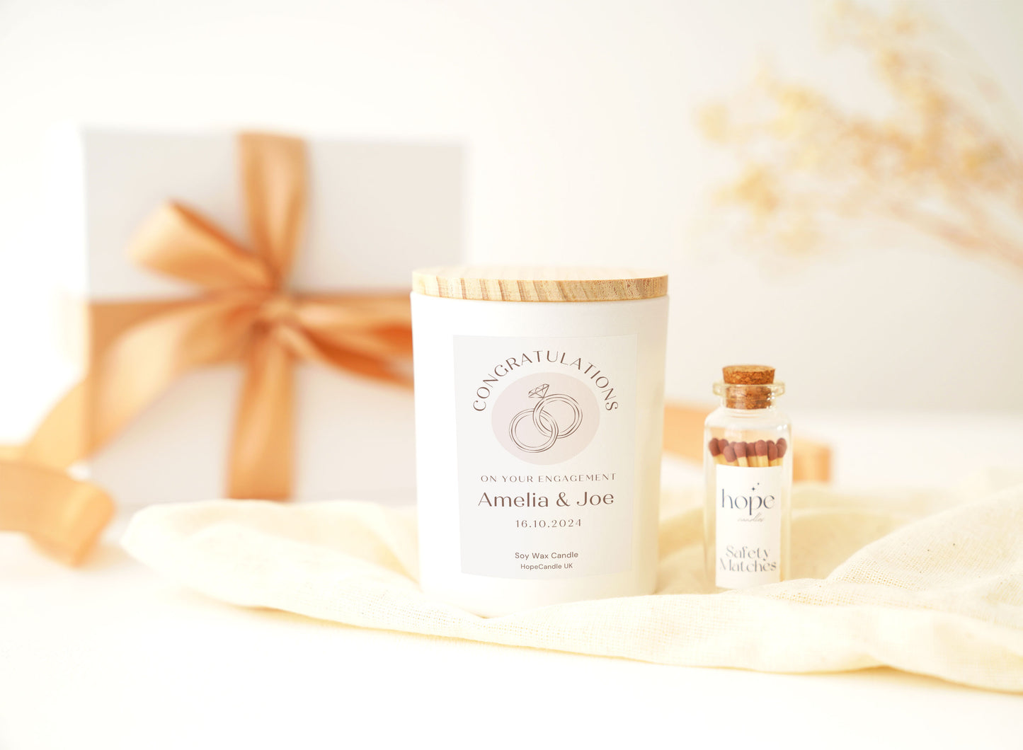 Personalised Engagement Candle for Couples