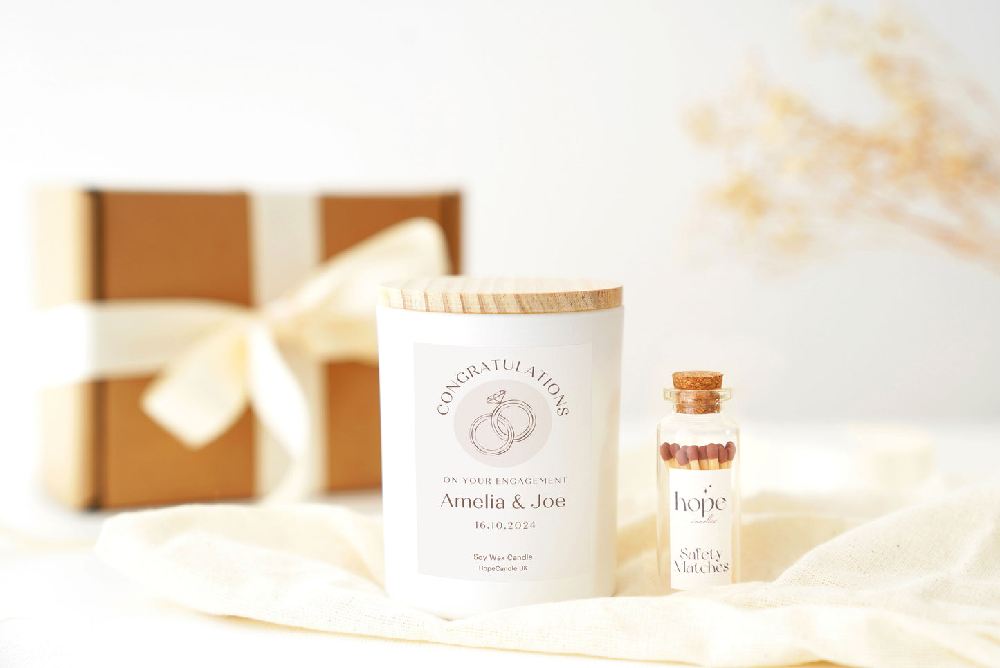 Personalised Engagement Candle for Couples