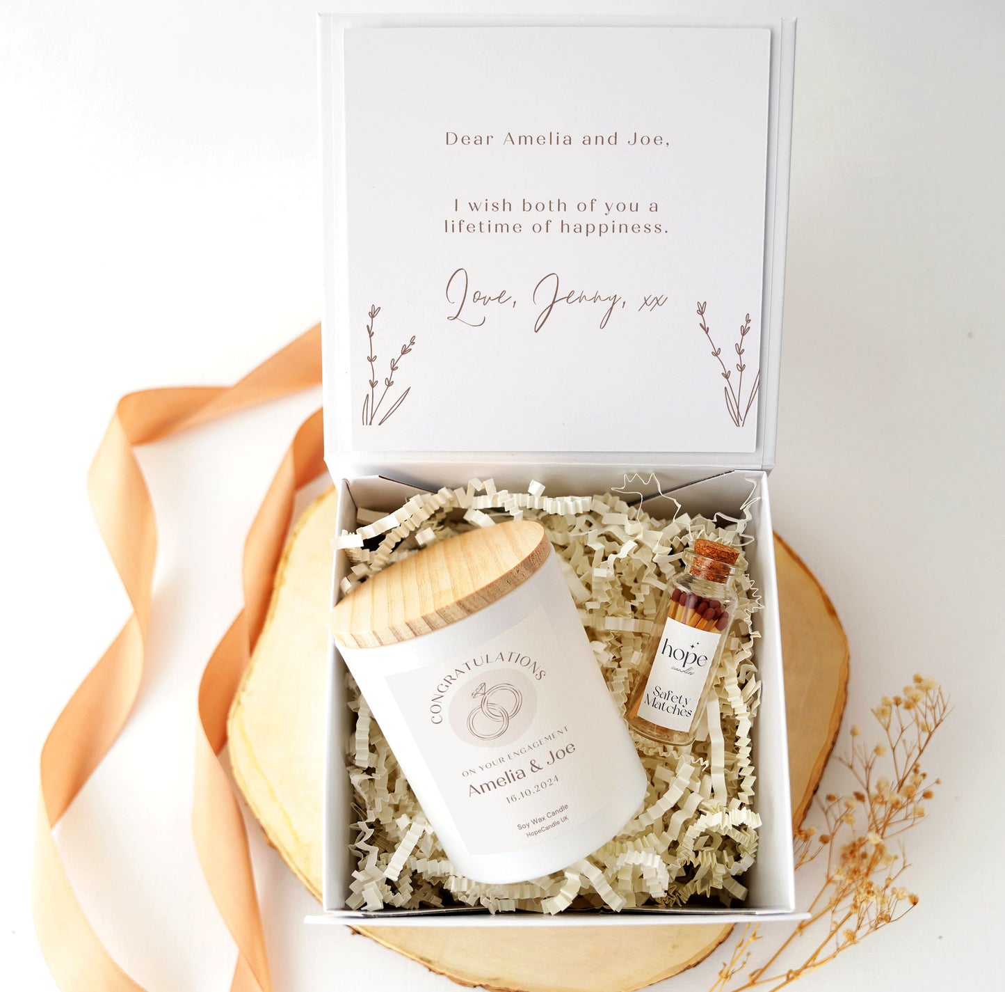 Personalised Engagement Candle for Couples
