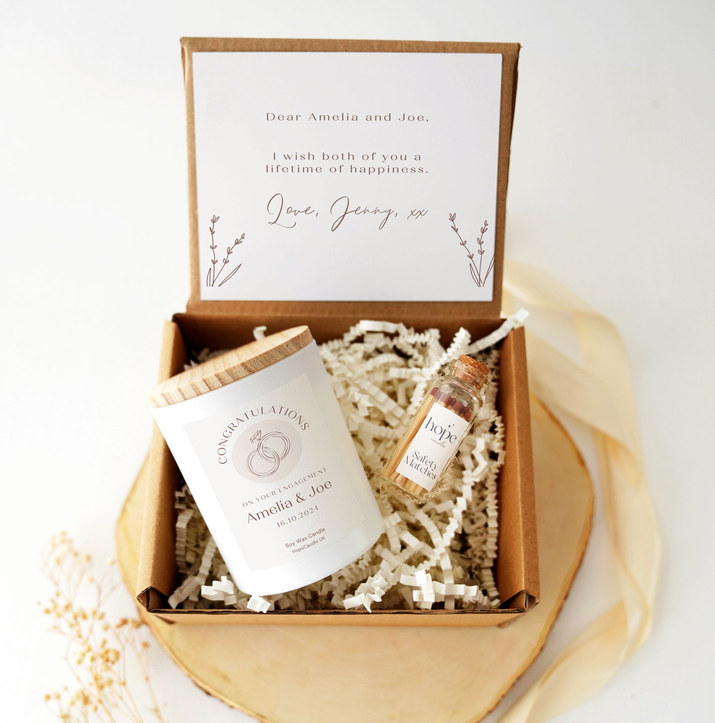 Personalised Engagement Candle for Couples