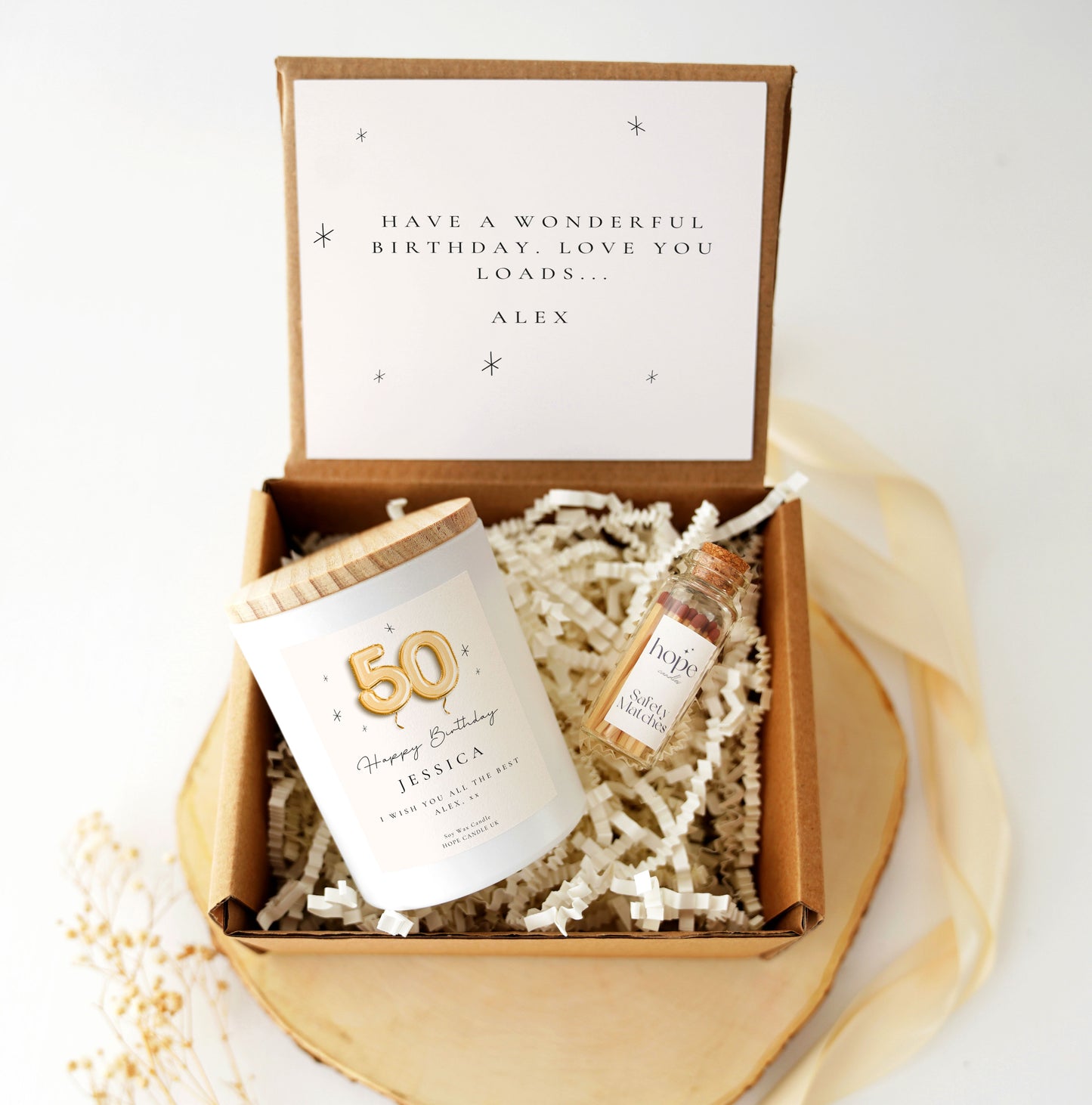 ANY AGE 60th Birthday Gift for Mum, 40th 50th 70th 80th Birthday Candle Gift Set